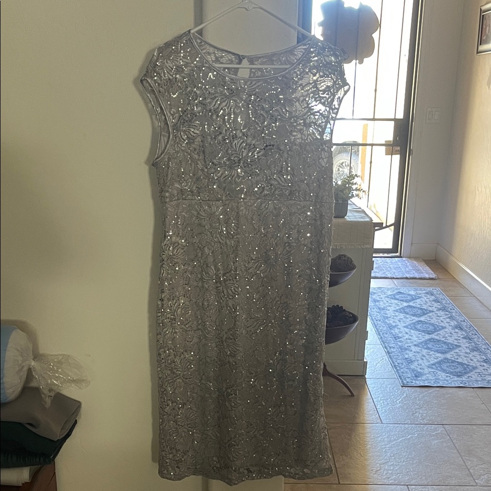 Dress Barn Silver Sequin Mini Dress